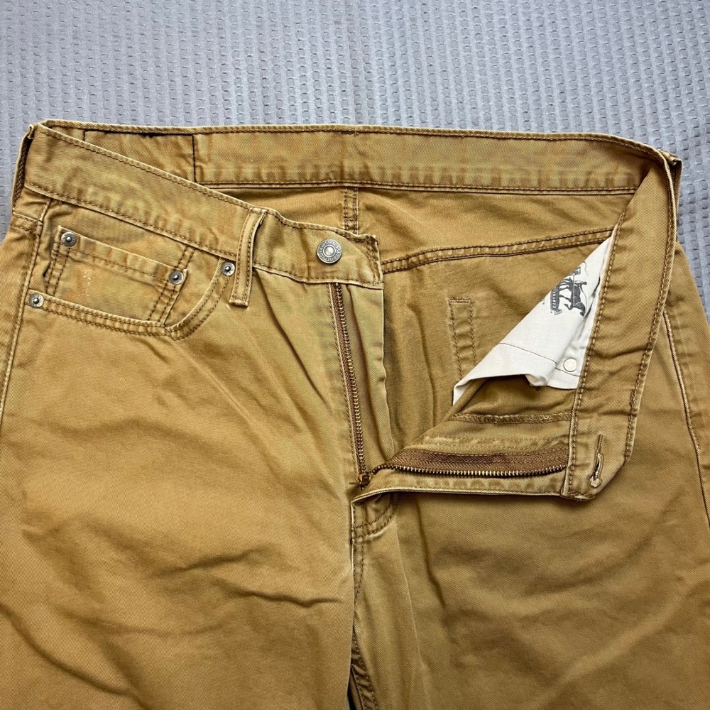 Levi's 514 Straight Fit Tan Khaki Pants Men's Casual Everyday Comfort W33 L34